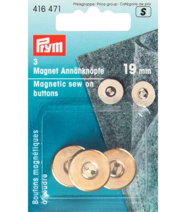 CIERRE MAGNETICO ORO 19MM (X3) PARA COSER(Min. 3 U - Image 2
